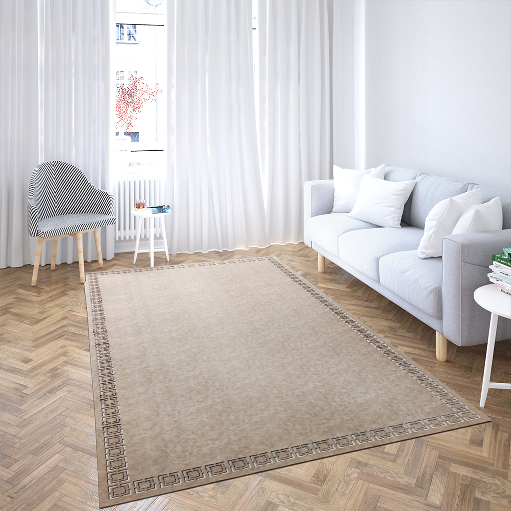 Cube Serisi Halı - 130x200 - Kum / Antrasit Cube Serisi Halı - 130x200 - Kum / Antrasit