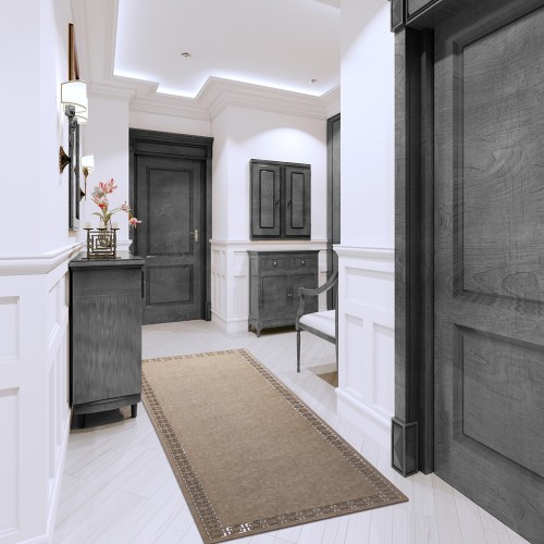 Cube Serisi Halı - 80x250 - Kum / Antrasit Cube Serisi Halı - 80x250 - Kum / Antrasit